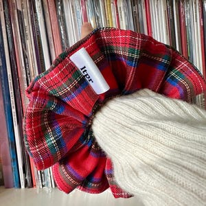 Red Tartan Plaid Scrunchie: Extragroßer, handgefertigter Haarschmuck