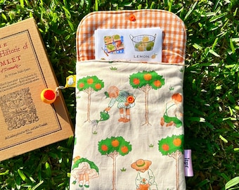 Funda acolchada para Kindle: estampado de naranjos, funda de algodón para Kindle, funda para lector electrónico Kobo