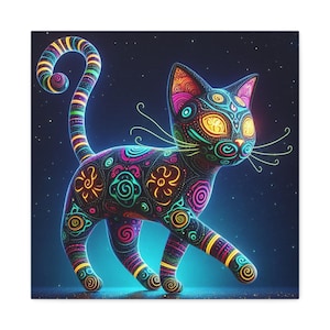 Cat Alebrije Matte Canvas, Stretched