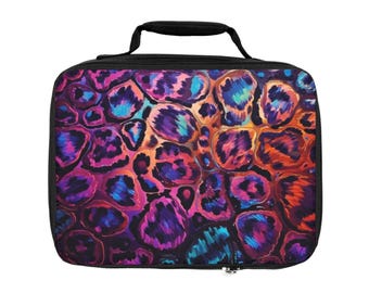 Vibrant Animal Print Lunch Bag, Insulated Tote for Work, School, Picnic, Travel, Gift for Her