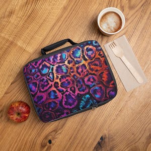 Vibrant Animal Print Lunch Bag, Insulated Tote for Work, School, Picnic, Travel, Gift for Her