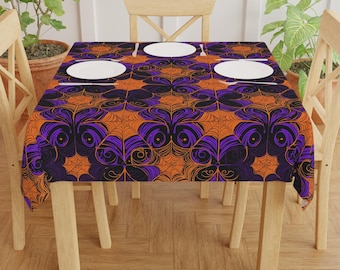 Mantel de Halloween, Decoración de mesa espeluznante, Cenas de otoño, Accesorios de fiesta, Mantelería otoñal, Decoración gótica para el hogar