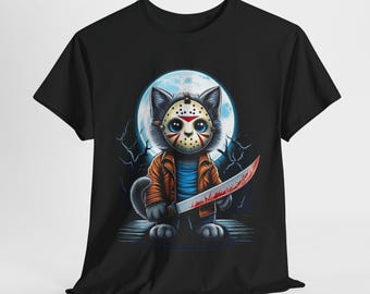Jason Vorhees Kitty Unisex Heavy Cotton Tee