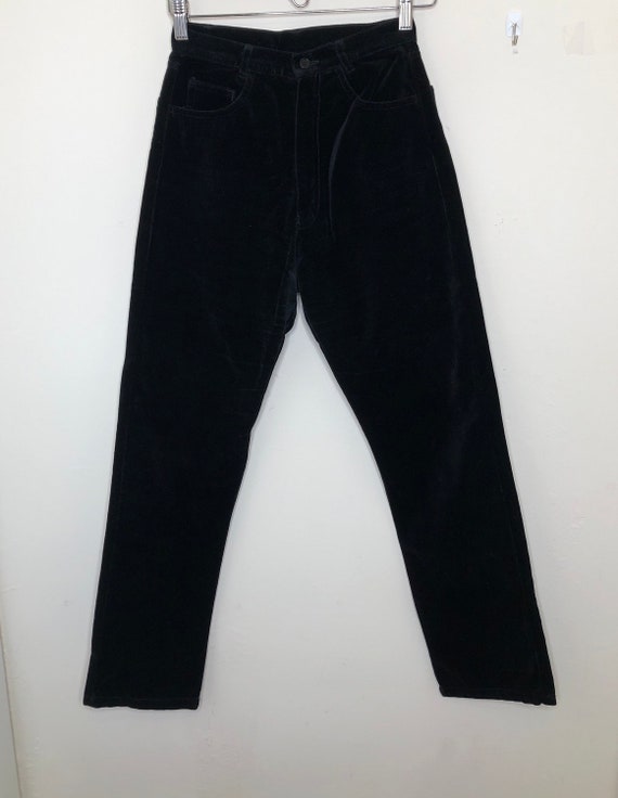 Vintage Laura Ashley 4 High Waist Black “Velvet” … - image 1