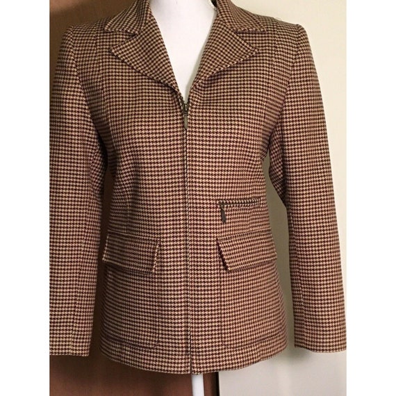Vintage Embassy Row Womens 4 Brown Wool Blazer Pe… - image 1