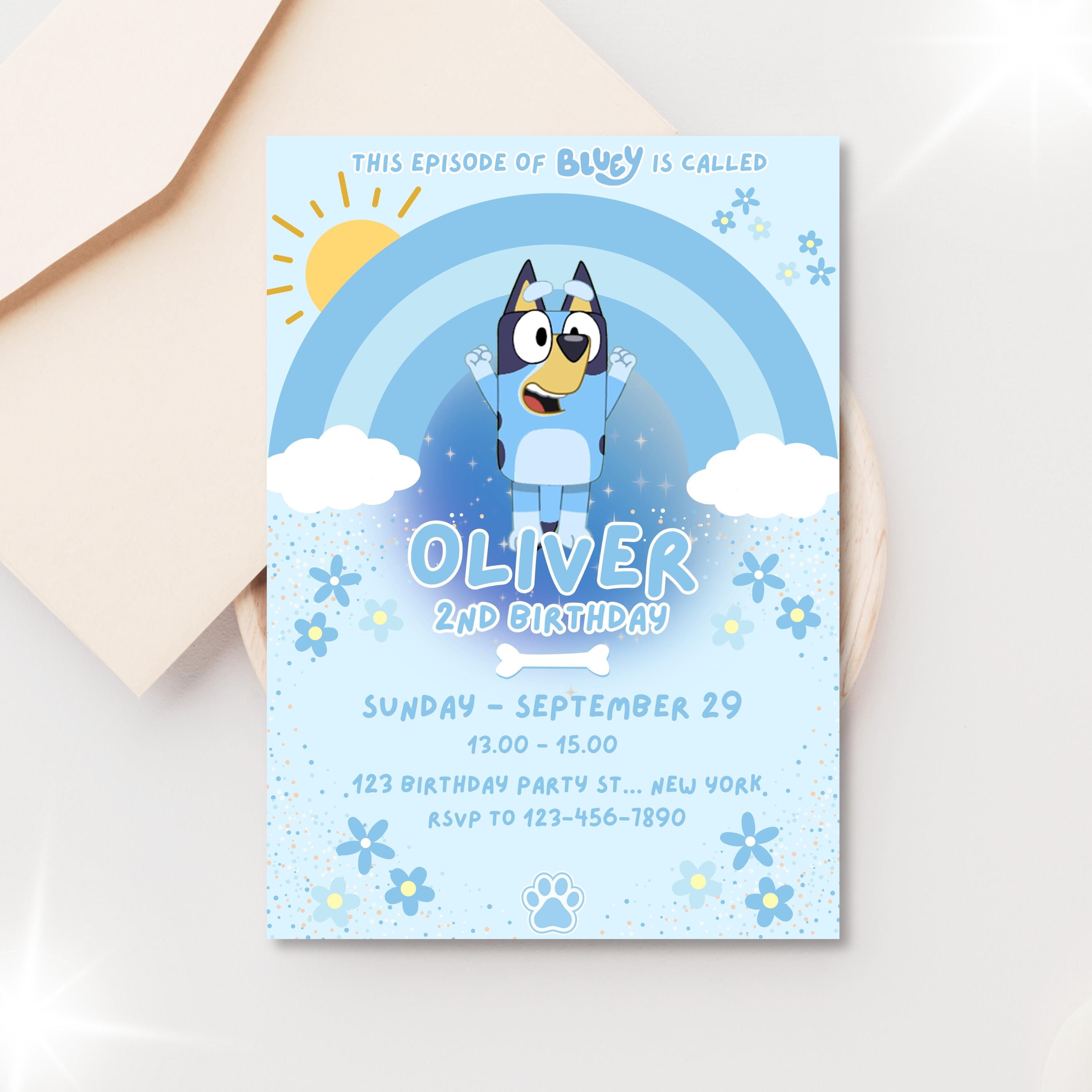 Bluey Invite + Thank You Card