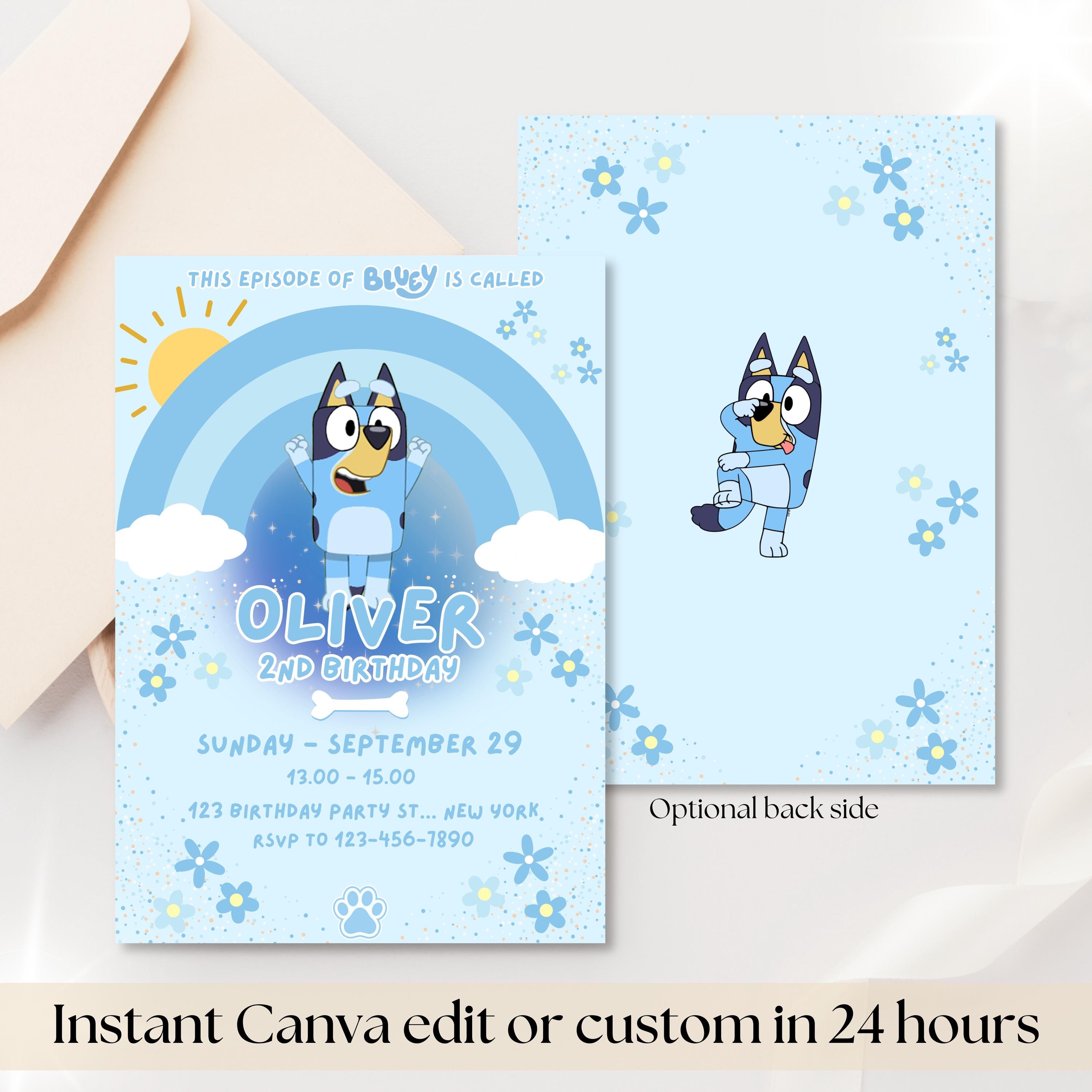 Bluey Invite + Thank You Card