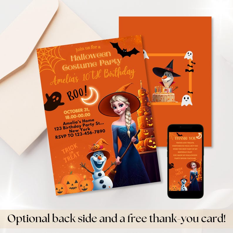 A free thankyou card include. The costumes were spooky, the treats were sweet, but seeing you made my day complete! You made my Halloween party spook-tacular!