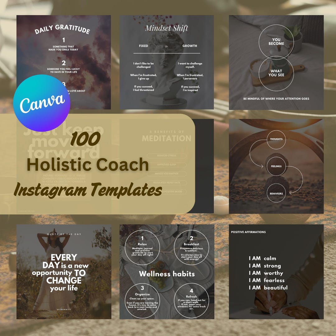 Holistic Coach Instagram Template for Canva - Instant Download ...
