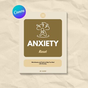 Anxiety Worksheets Template for Coaches - Beige Branding Kit - Mental Health Therapy - Depression - Instant Download - Printable Workbook -