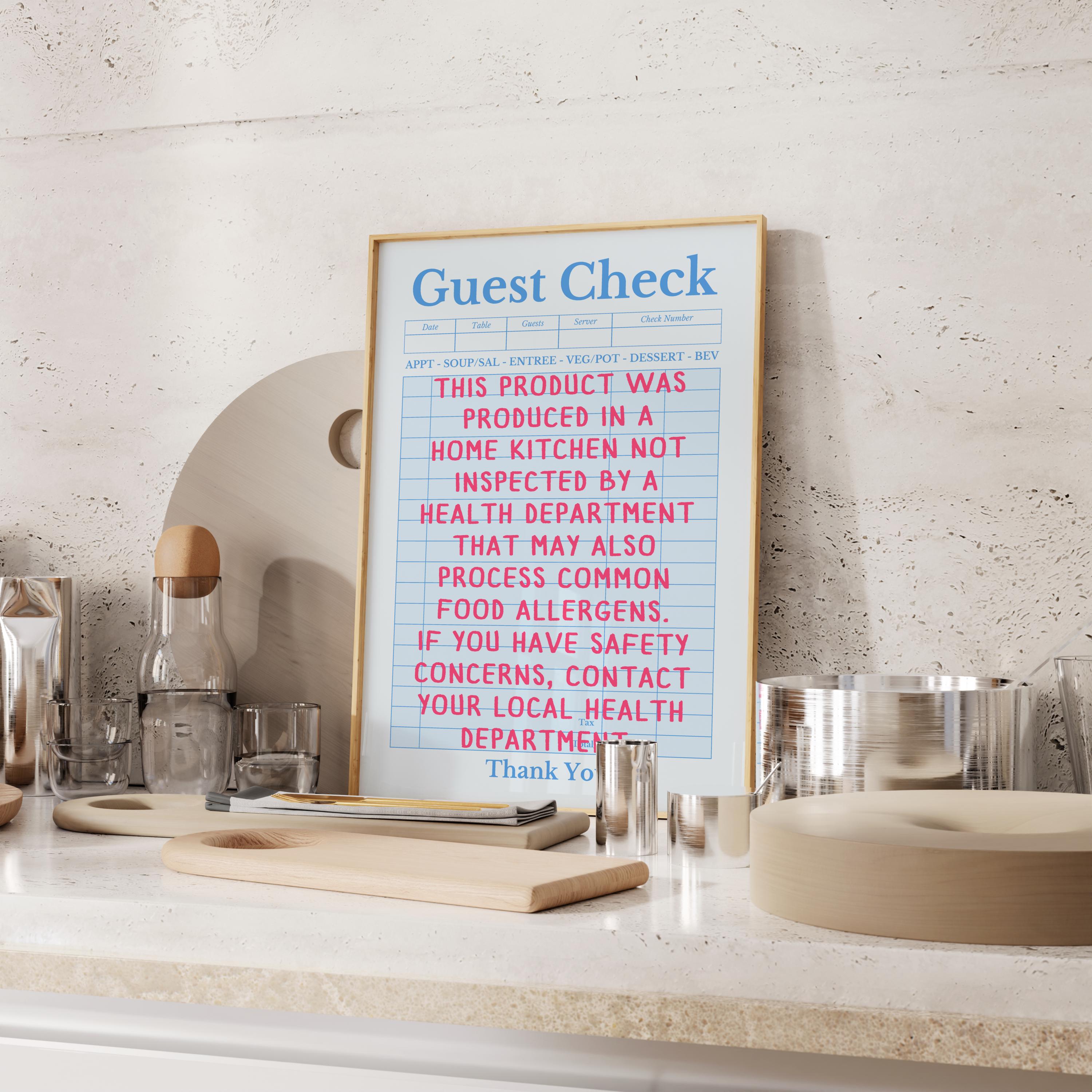 Cottage Bakery Legal Notice Sign, Homemade Food Disclosure, Home ...