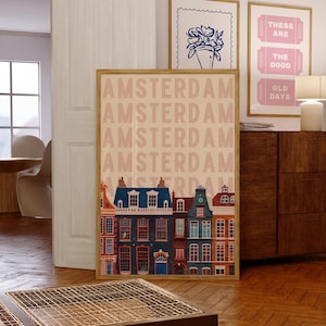Kunst aan de muur Amsterdam, reisafdruk, poster stad Nederland huis, trendy woonkamer decor, kunst aan de muur Holland stad, poster locatie, AFDRUKBAAR