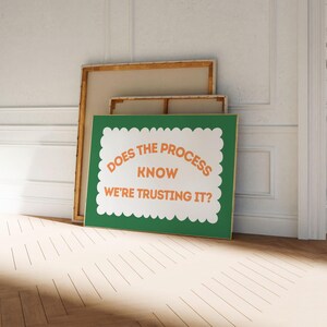 Funny Motivational Wall Art, Retro Office Decor, Trust The Process Print (Digital Download)