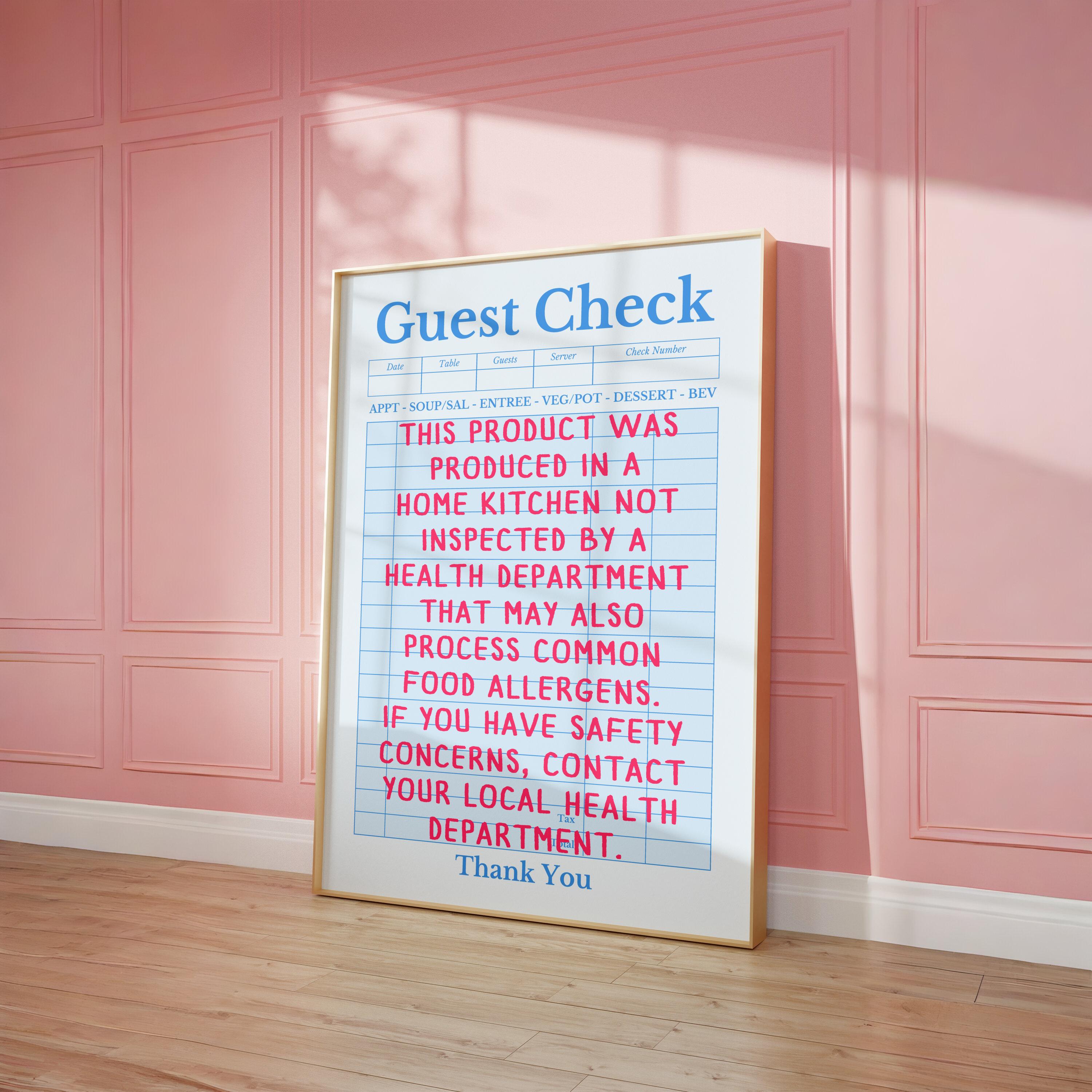 Cottage Bakery Legal Notice Sign, Homemade Food Disclosure, Home ...