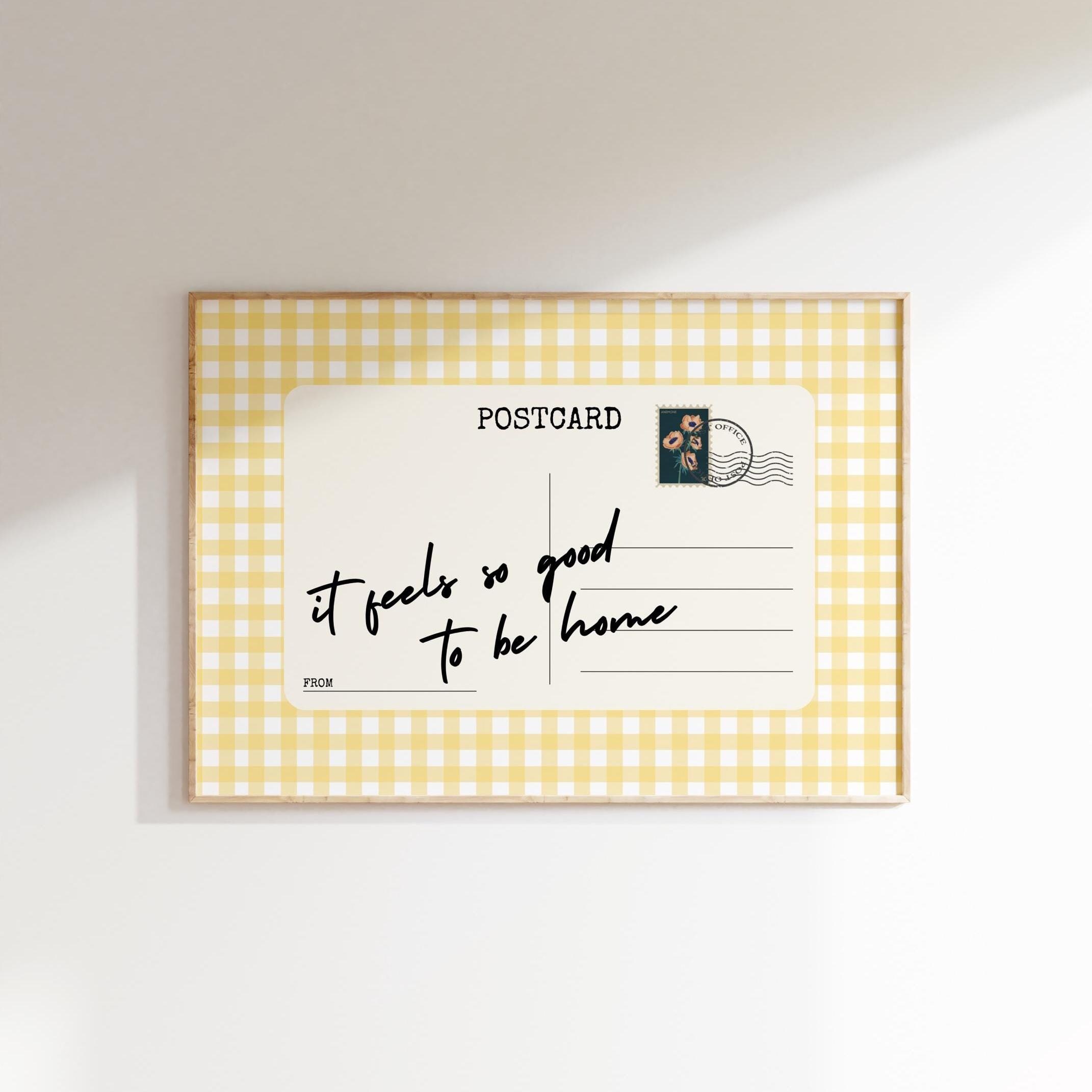 It Feels So Good to be Home Print Trendy Postcard Poster Vintage Grandmillenial Wall Art Girly Dorm Decor Cute Bedroom Art Digital Download