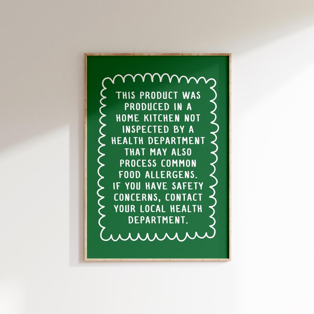 Cottage Bakery Legal Notice Sign, Homemade Food Disclosure, Home ...