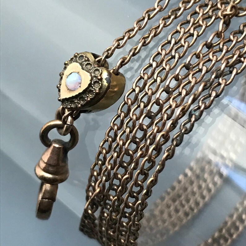 Antique Slide Chain Necklace . Heart Opal Slide . Victorian Etsy UK