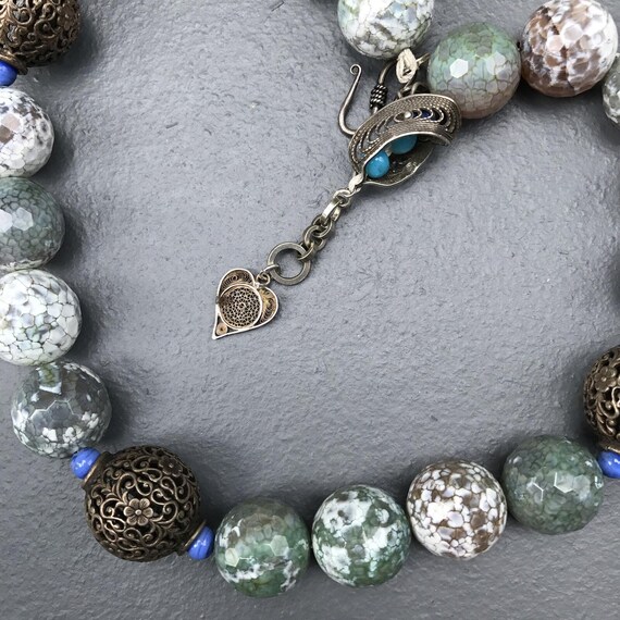 Artisan Beaded Necklace . Massive Statement Neckl… - image 4