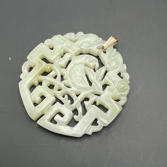 Vintage Chinese Carved  Bird Silver filigree Pendant  Necklace  . Chinese Export  Jewelry View 6