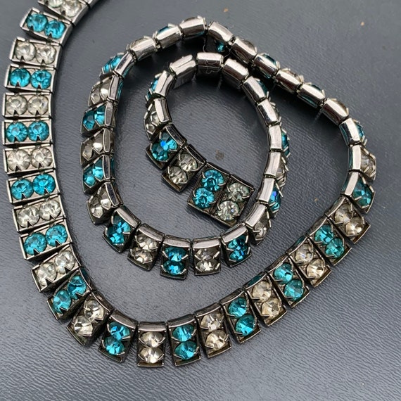 Art Deco Rhinestones Paste Necklace  . 2 row  pas… - image 6