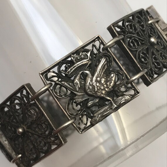 Vintage Filigree Silver Bracelet  . European silv… - image 6