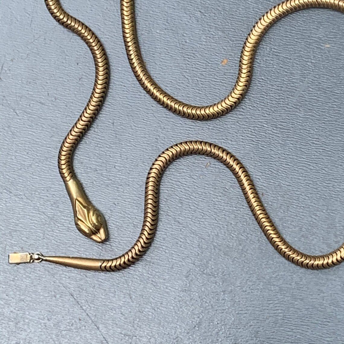 Vintage Art Deco Snake Choker . Rolled Gold German Snake | Etsy
