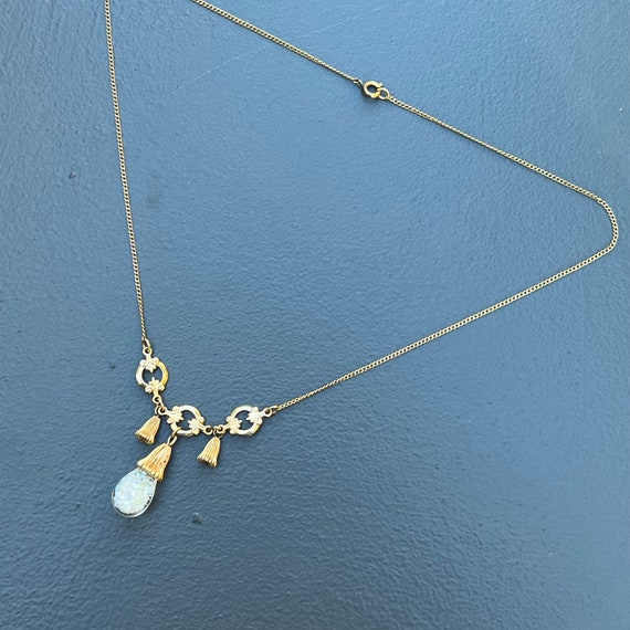 Vintage Gold filled Floating Opal  Bulb Necklace … - image 6