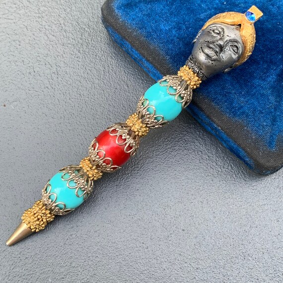 Vintage  Florenza  Gold Plated Blackamoor Pencil … - image 6