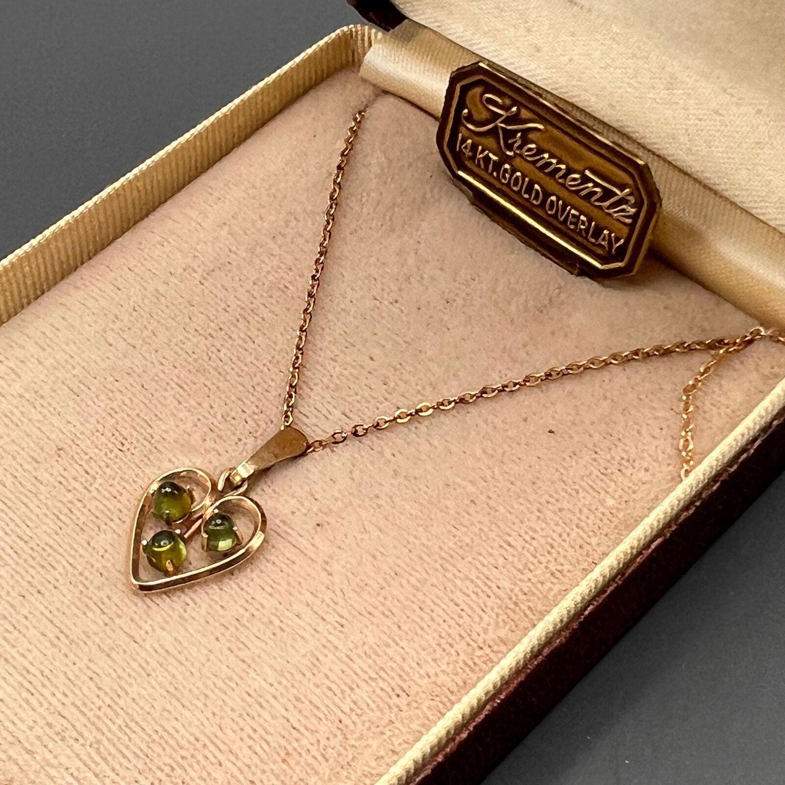 ヴィンテージ クレメンツ 14K ロールド ローズゴールド ハート 