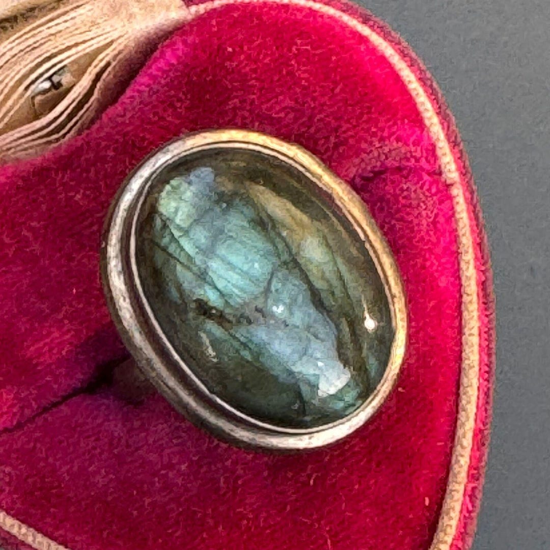 LARGE Mod Modern Sterling Silver Labradorite Cocktail Dinner Ring - Etsy