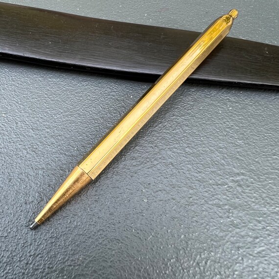 Antique Mechanical Pencil pendant for Necklace . Gold… Gem