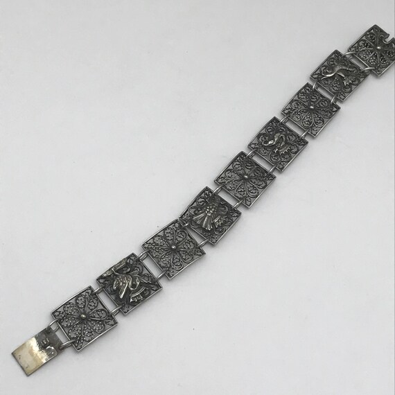 Vintage Filigree Silver Bracelet  . European silv… - image 8