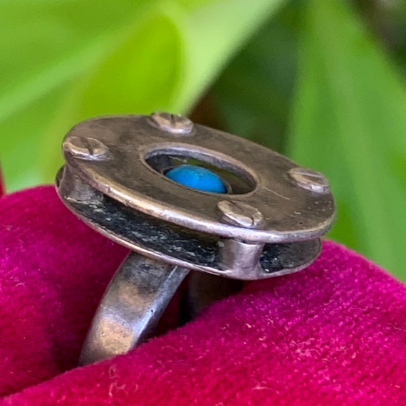 Mod Modern Sterling Silver Disc Cocktail Dinner Ring … - Gem
