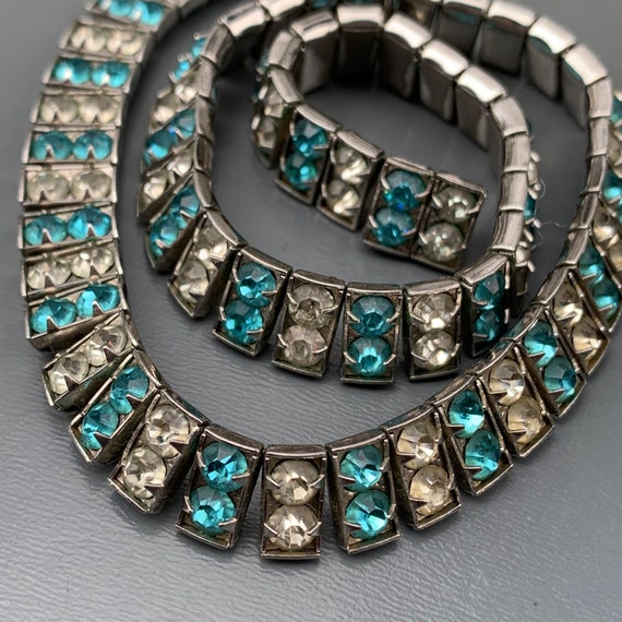 Art Deco Rhinestones Paste Necklace  . 2 row  pas… - image 7