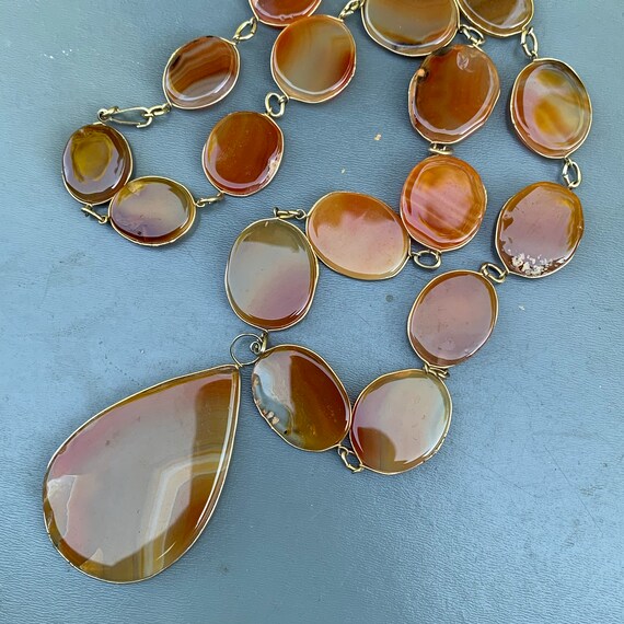 Vintage Statement Necklace . Polished Bezel set A