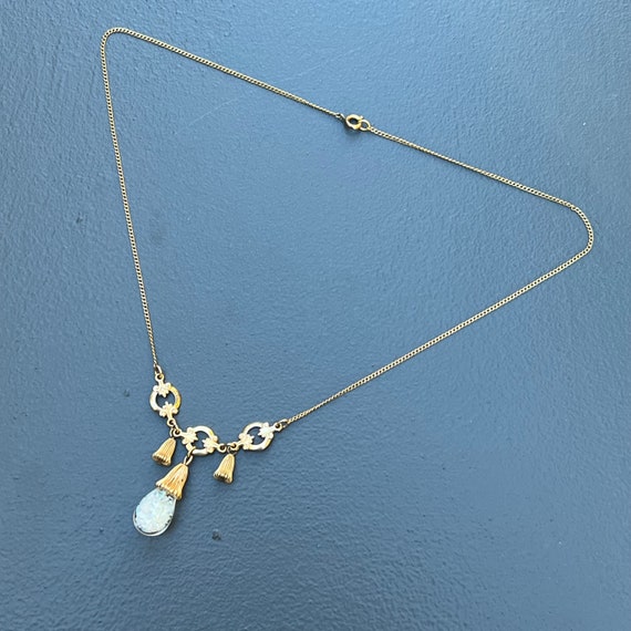 Vintage Gold filled Floating Opal  Bulb Necklace … - image 2