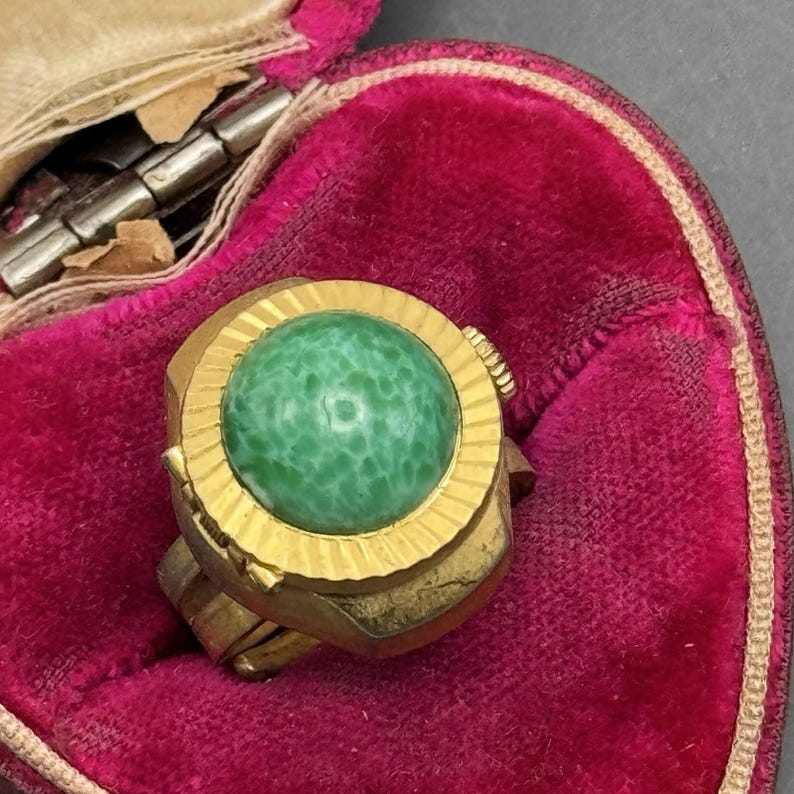 Bague de montre Wilson 17 rubis, mouvement mécanique, verre de Pékin doré, suisse image 1