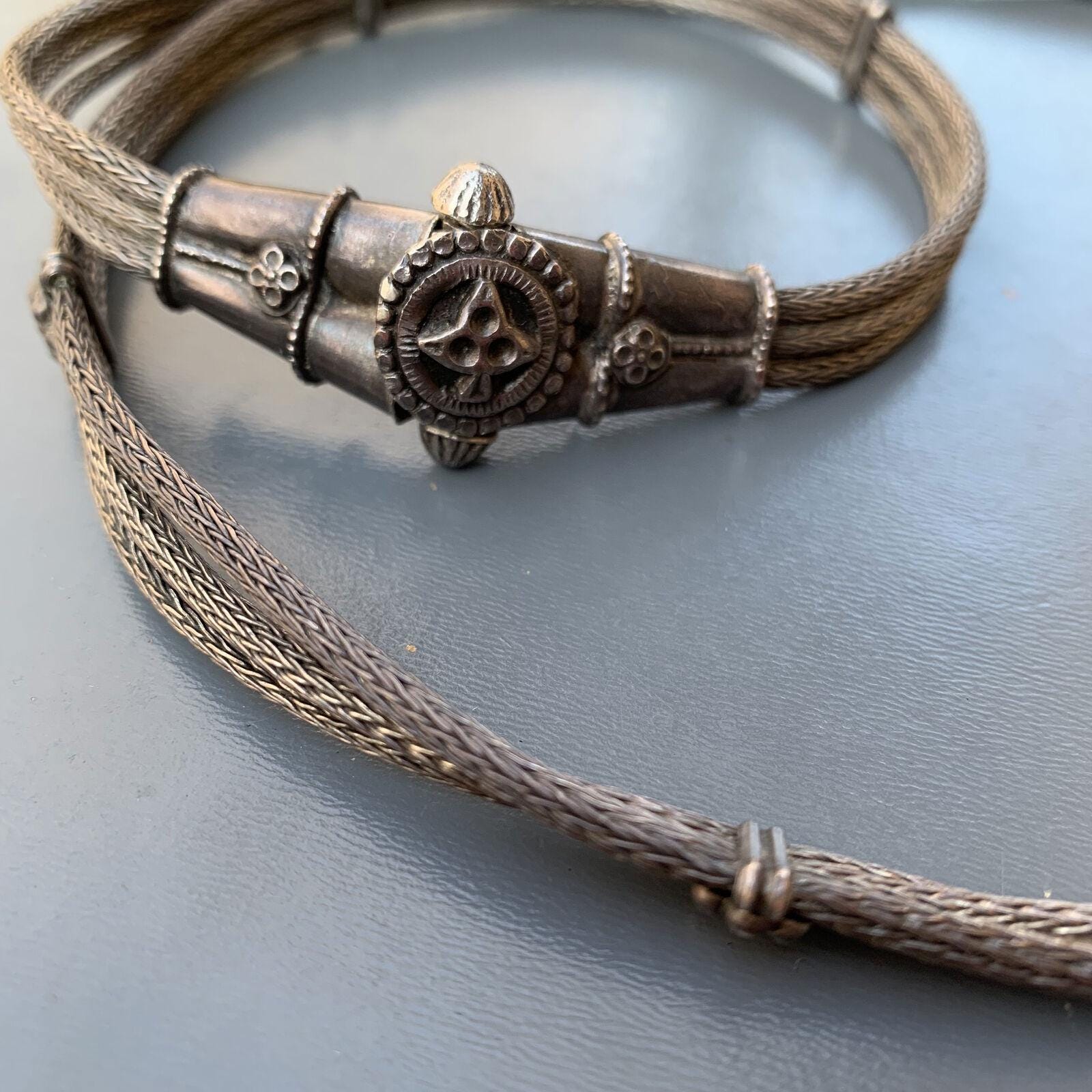 Vintage Sterling Silver Tribal Belt. Tribal Silver Belt From  display picture 2