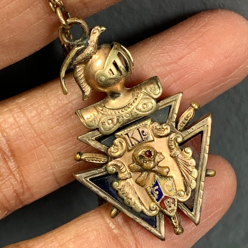 Antique Masonic Fob Pendant Charm Gold Filled Image 0
