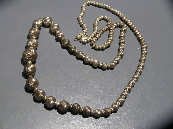 Necklace . Ball Beaded . Sterling silver jewelry - image 2