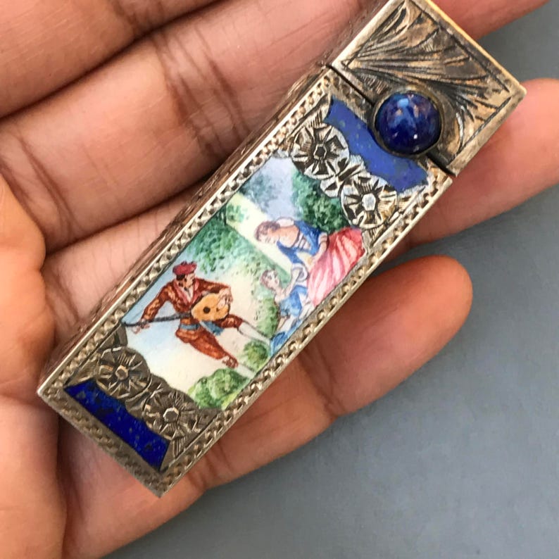 Vintage Italian Lipstick Holder . 800 Gilt Silver . Italian Etsy