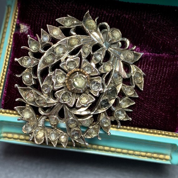 Antique Sri Lankan Indian Silver , Gold jargoon Br
