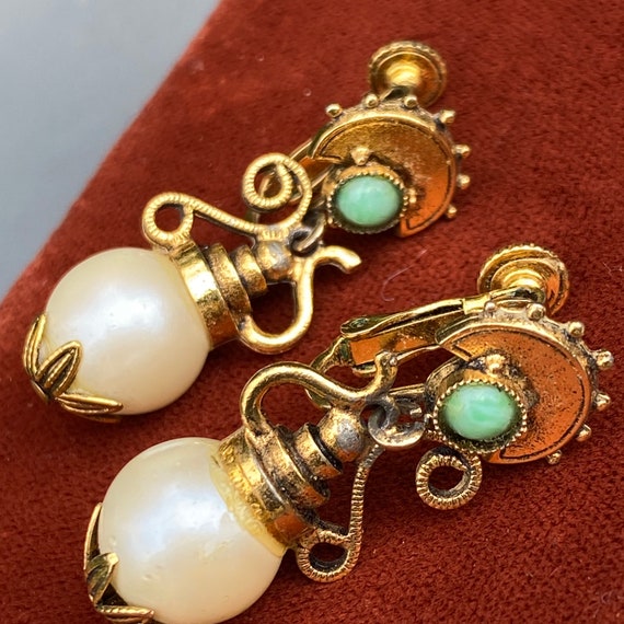 Vintage  Vendome Gold Plated Urn Earrings . Victo… - image 8
