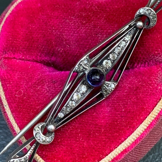 Antique Victorian Edwardian Pin Brooch .  Sterlin… - image 2