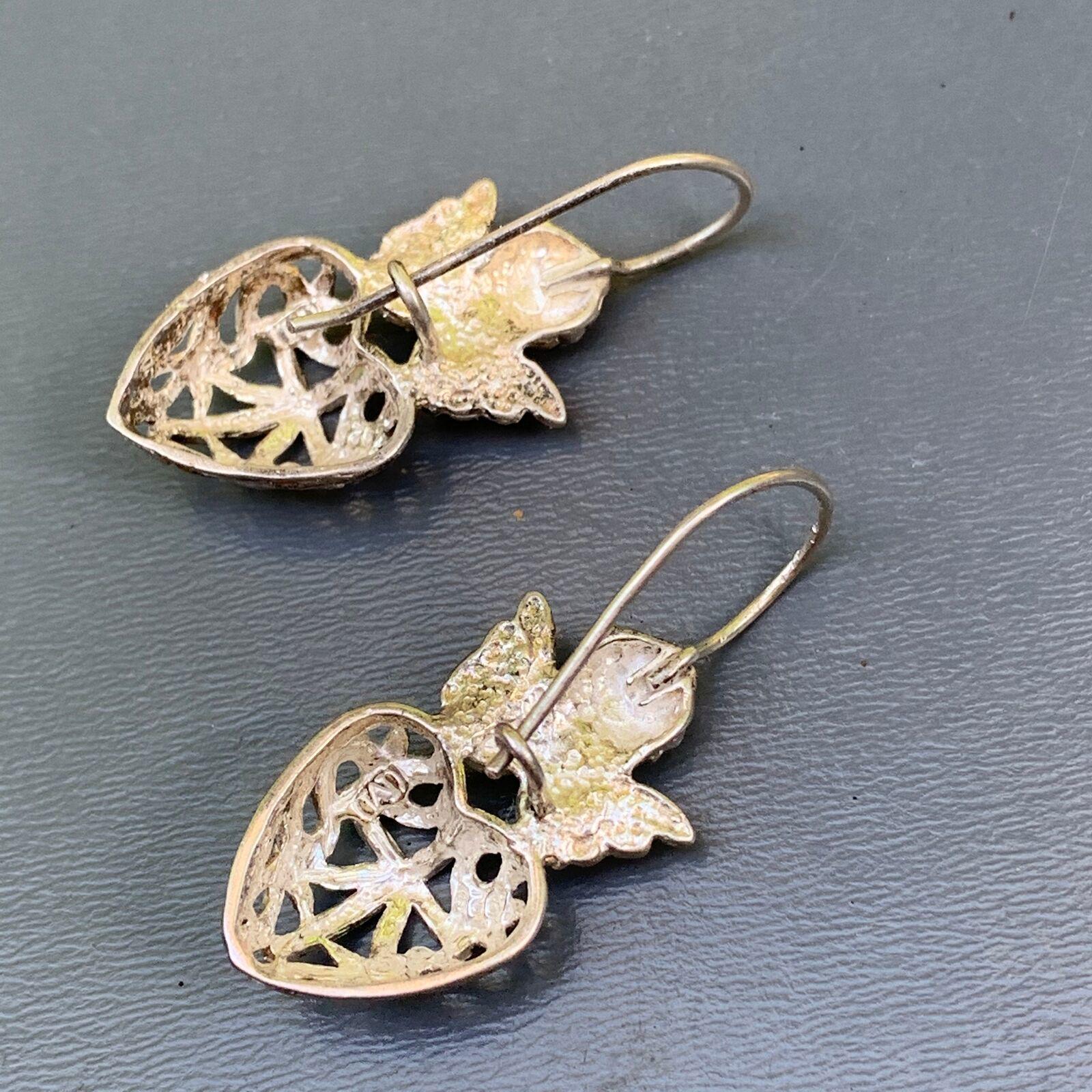 Boucles D'oreilles Anciennes Chérubin Ange – Argent Sterling – Victorien – Vers 1850 – Rare