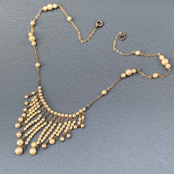 Art Deco French Faux Pearl Bib  Necklace  . Vinta… - image 8