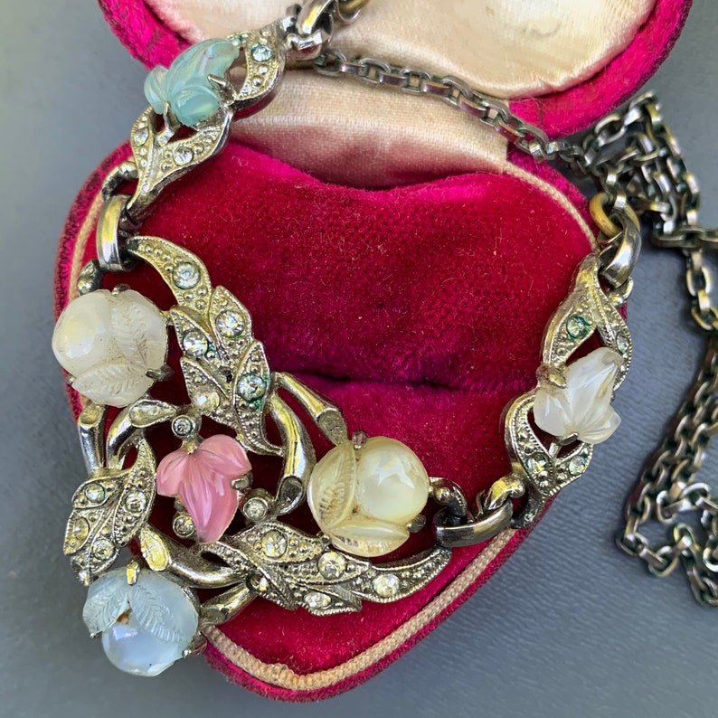 Vintage Fruit Salad Pendant Necklace . Tutti Frutti Paved Etsy