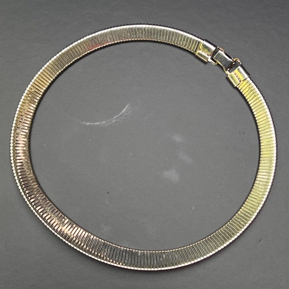 Vintage Silver Plated Omega choker Necklace  Cost… - image 7