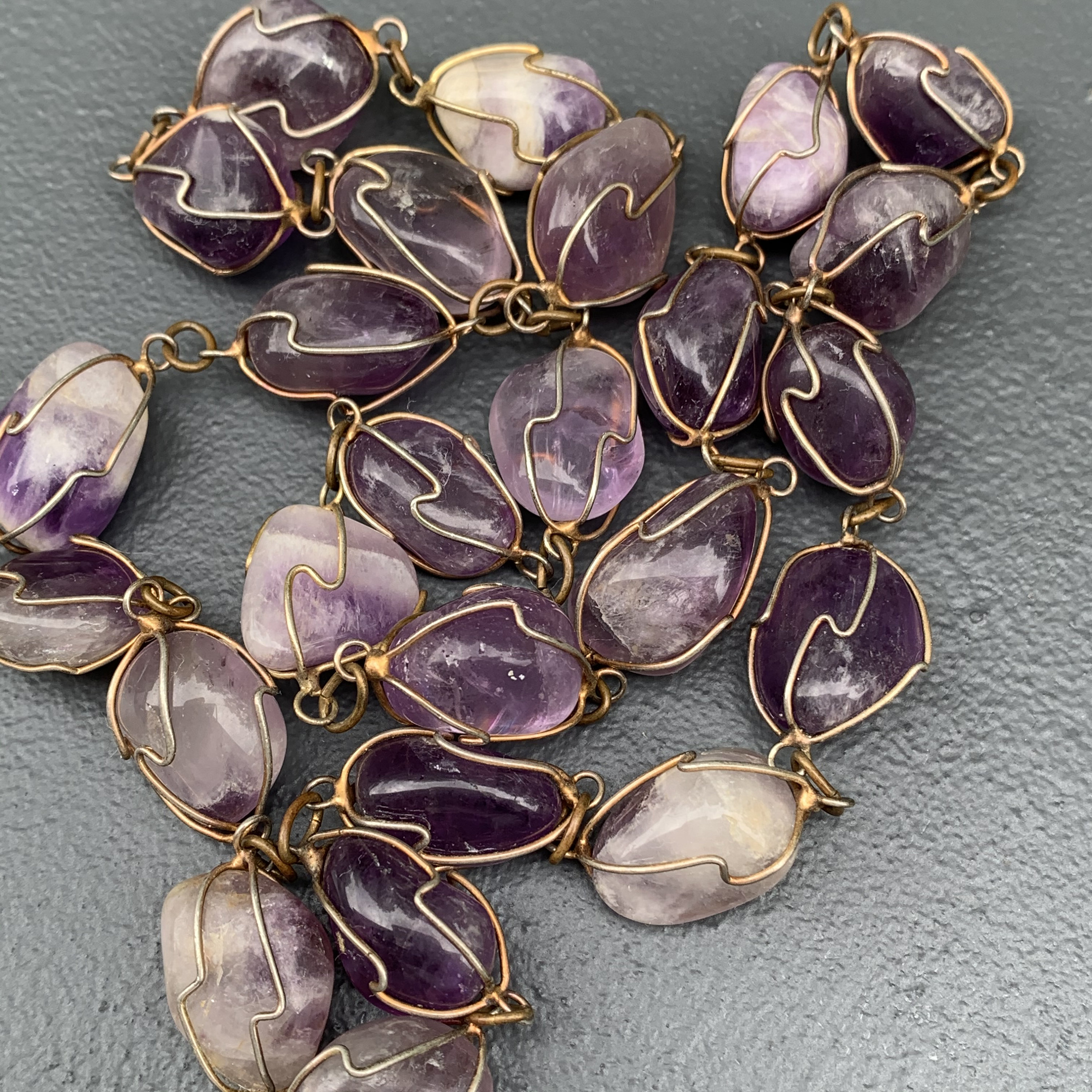Vintage amethyst bead on sale necklace