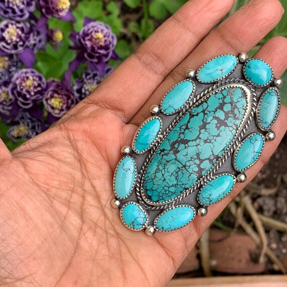 Buy MASSIVE Vintage Navajo Sterling Silver Turquoise Cocktail